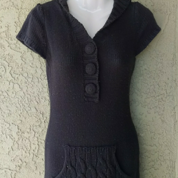 Derek Heart button style hooded sweater dress - Picture 2 of 8